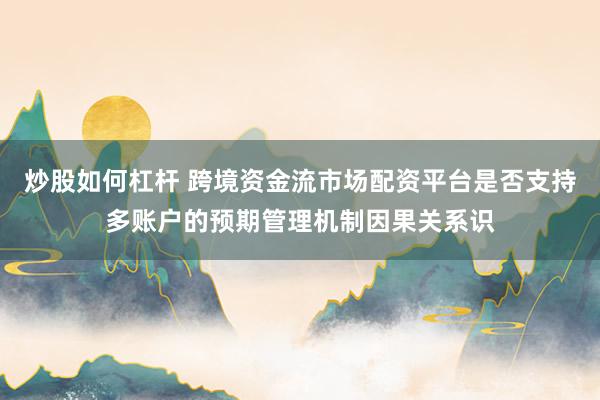 炒股如何杠杆 跨境资金流市场配资平台是否支持多账户的预期管理机制因果关系识