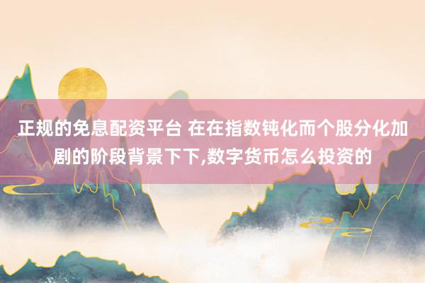 正规的免息配资平台 在在指数钝化而个股分化加剧的阶段背景下下，数字货币怎么投资的