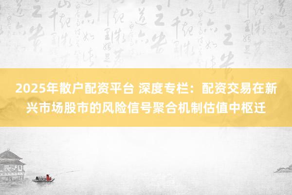 2025年散户配资平台 深度专栏：配资交易在新兴市场股市的风险信号聚合机制估值中枢迁